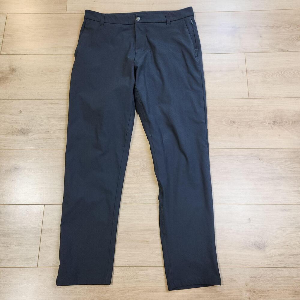Lululemon ABC Pants Mens 34 Blue Stretch Khakis Casual Pockets Athletic Tapered